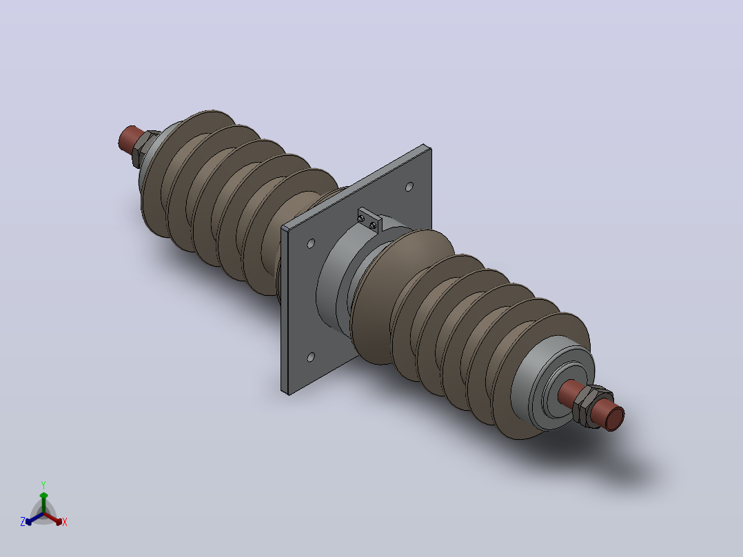 CWB-35KV╱1250A户外铜导体扁铜排穿墙套管[CWB-35／1500]正等轴测图