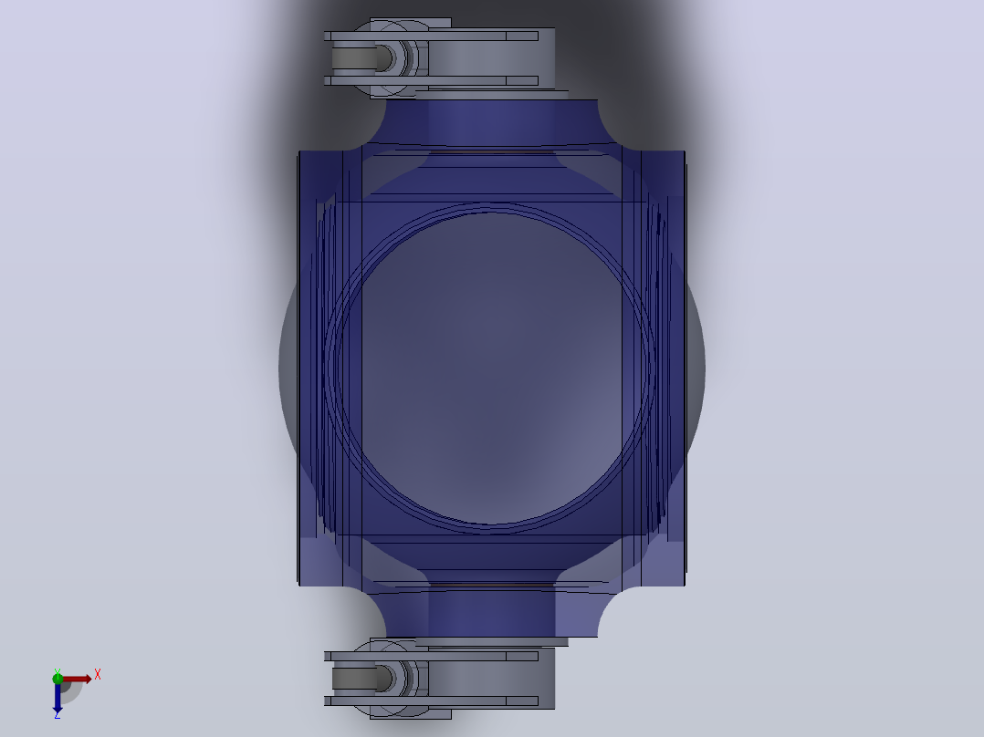 抽水蓄能电站进水球阀3D模型俯视图