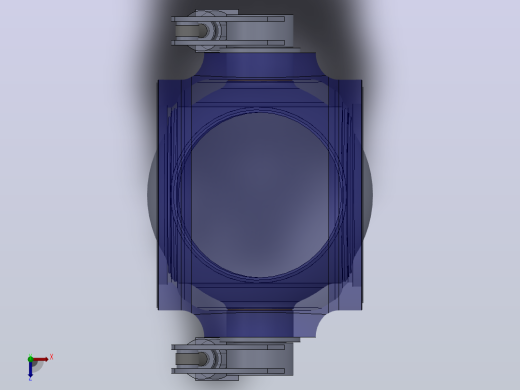 抽水蓄能电站进水球阀3D模型俯视缩略图