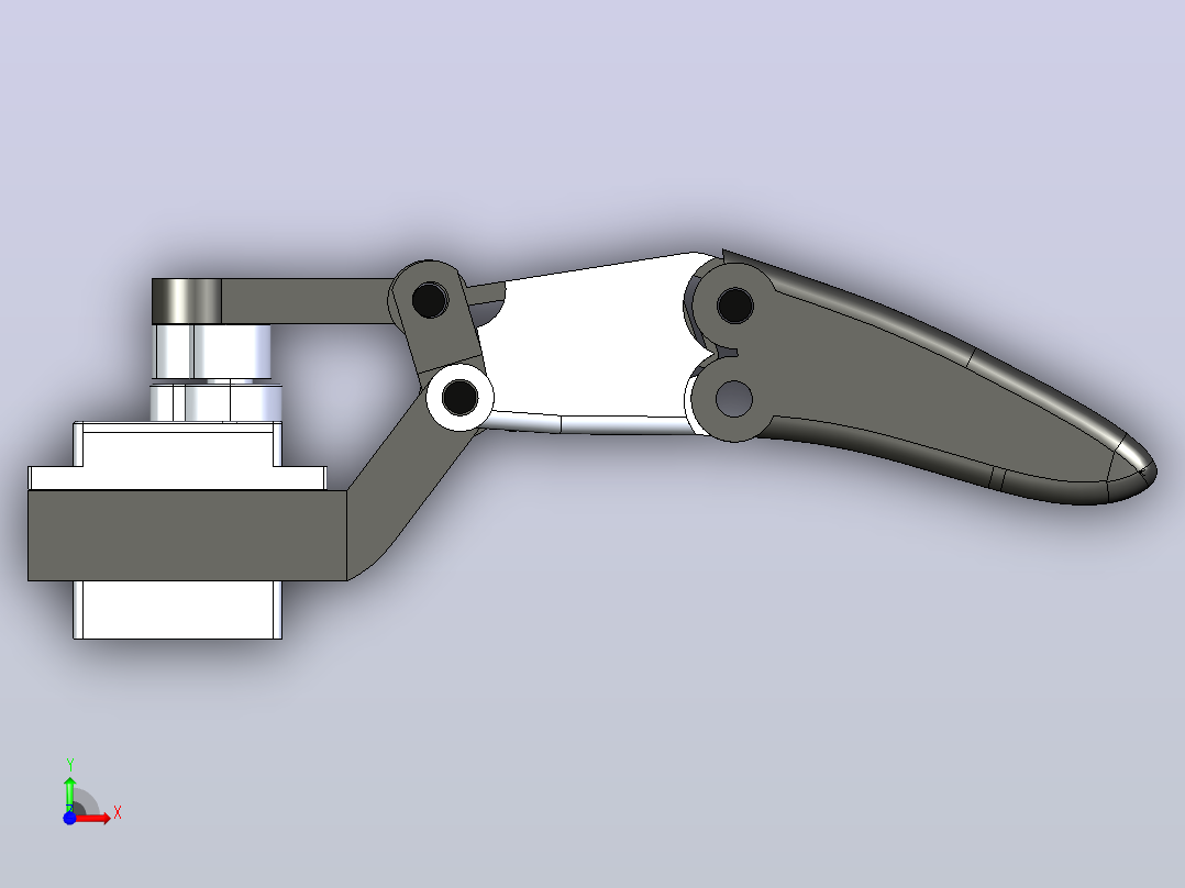 单根手指机构3D数模图纸 Solidworks设计 附STEP前视图