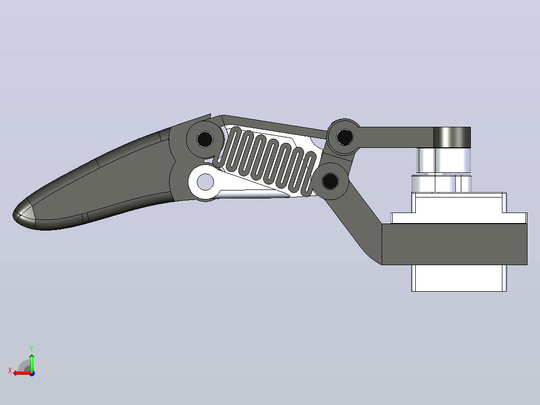 单根手指机构3D数模图纸 Solidworks设计 附STEP后视图
