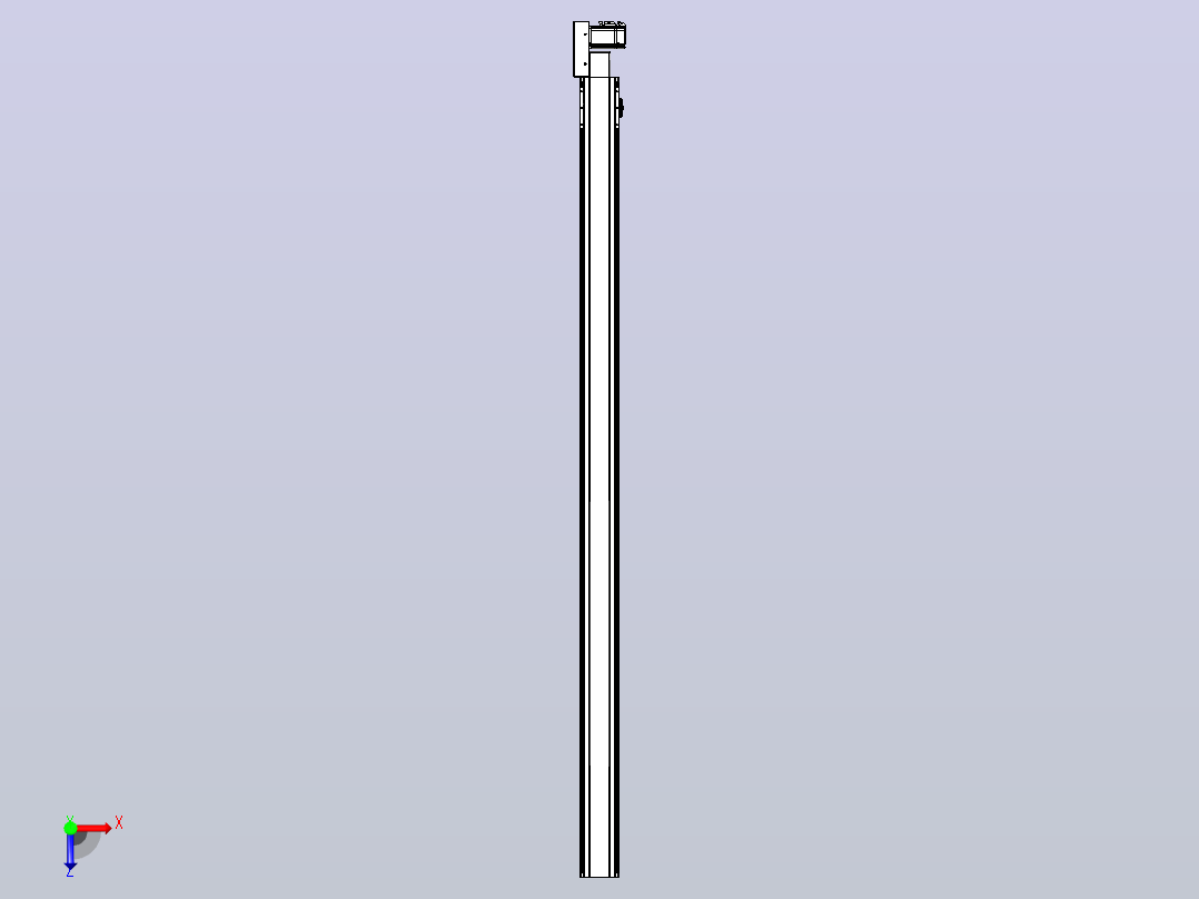 皮带直线轴半封闭可选导轨TPA-HNB-105D-90-L1950-MR-Y-P20-N3俯视图