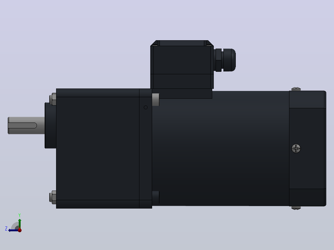 100AC(140W、160W、180W、200W、250W)微型交流（齿轴）组合型电机[100YS160WGV22HFF-100GF7.5HK]右视图