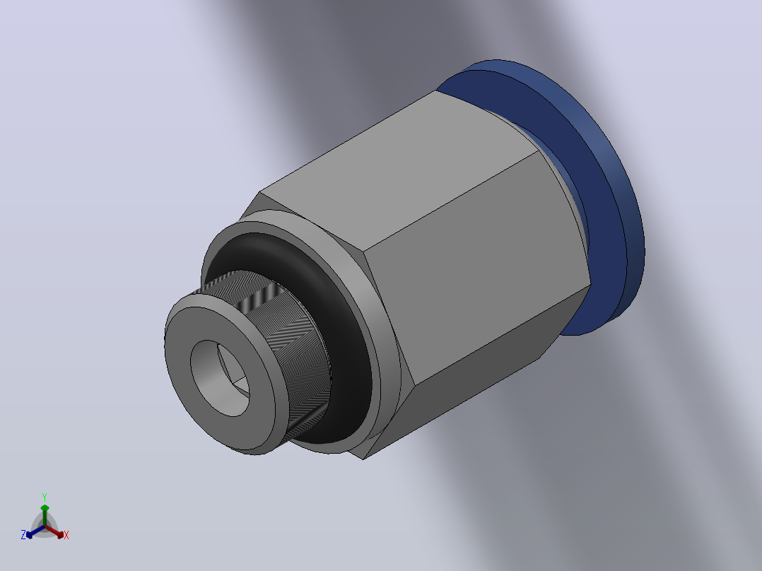 IPC-G 螺纹直通-G螺纹_IPC08-G01正等轴测图
