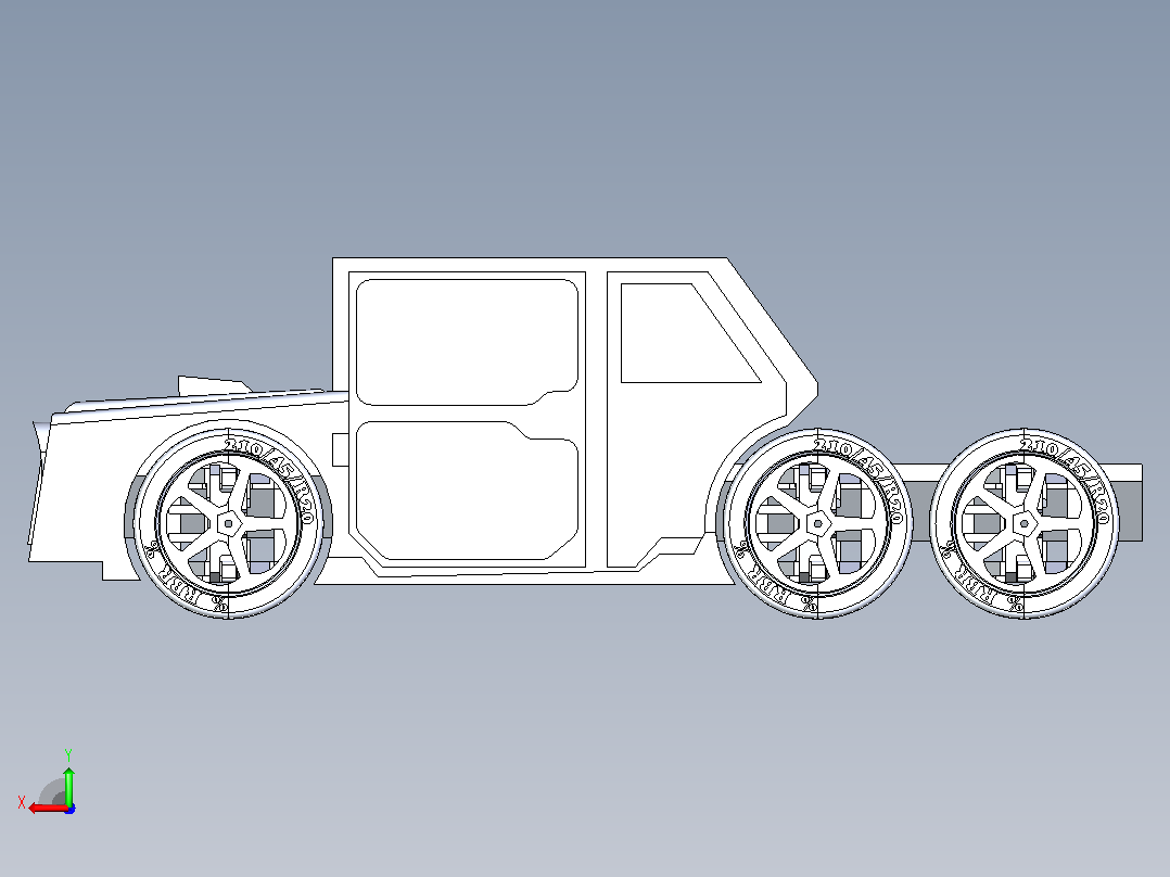 6x6悍马比例模型后视图