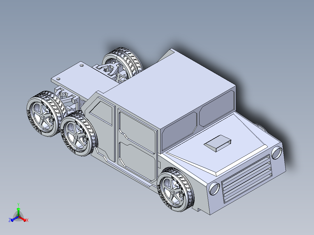 6x6悍马比例模型正等轴测图