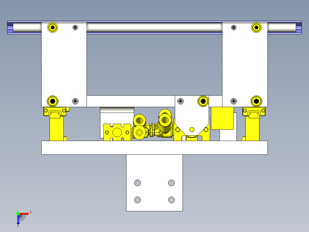 带沟槽工件的搬运手臂俯视图