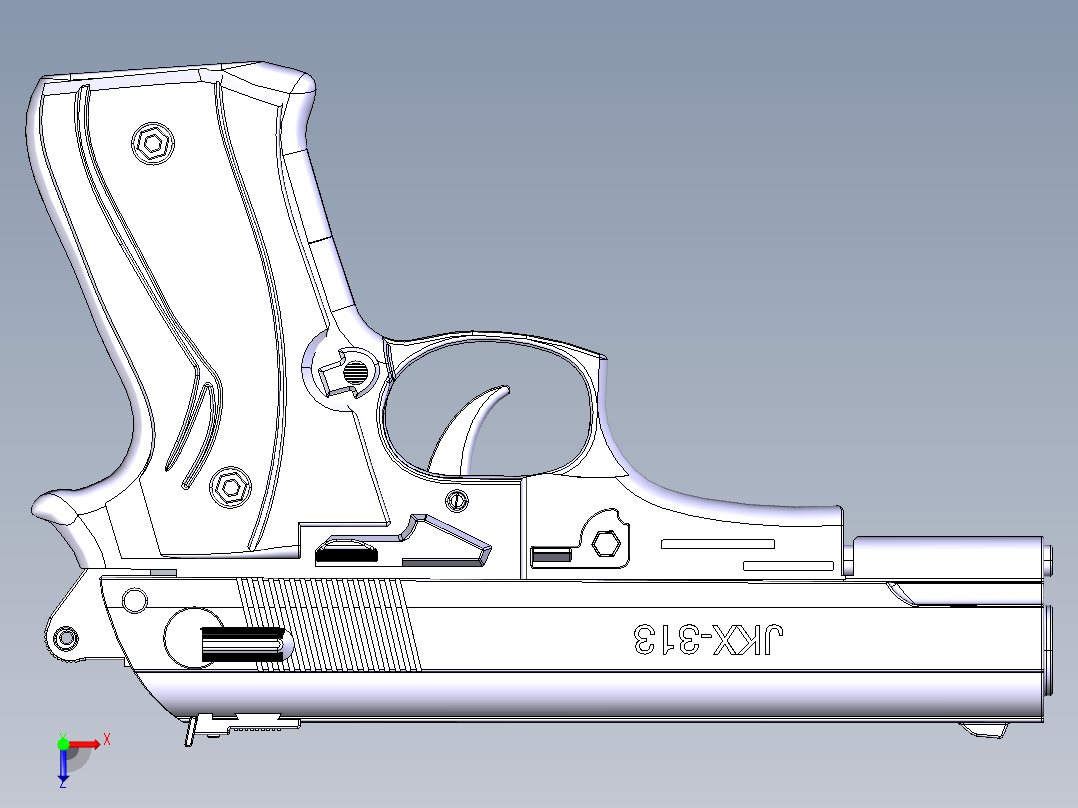 92式手枪俯视图