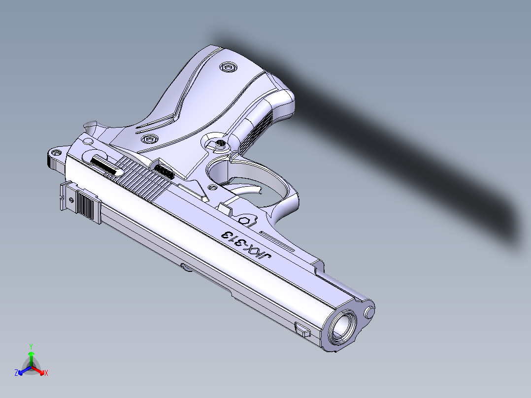 92式手枪正等轴测图