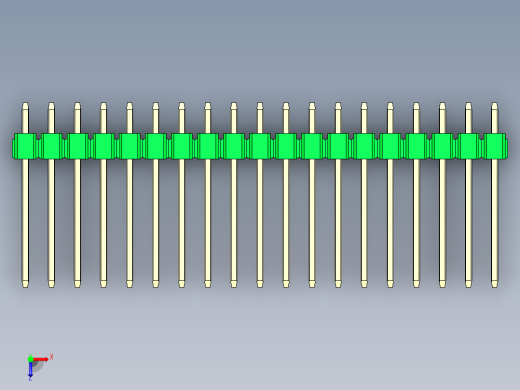 彩色公头100mil（2.54mm）系列-DS1021_green_1x19p_100mil_Type5_rev1.0俯视缩略图