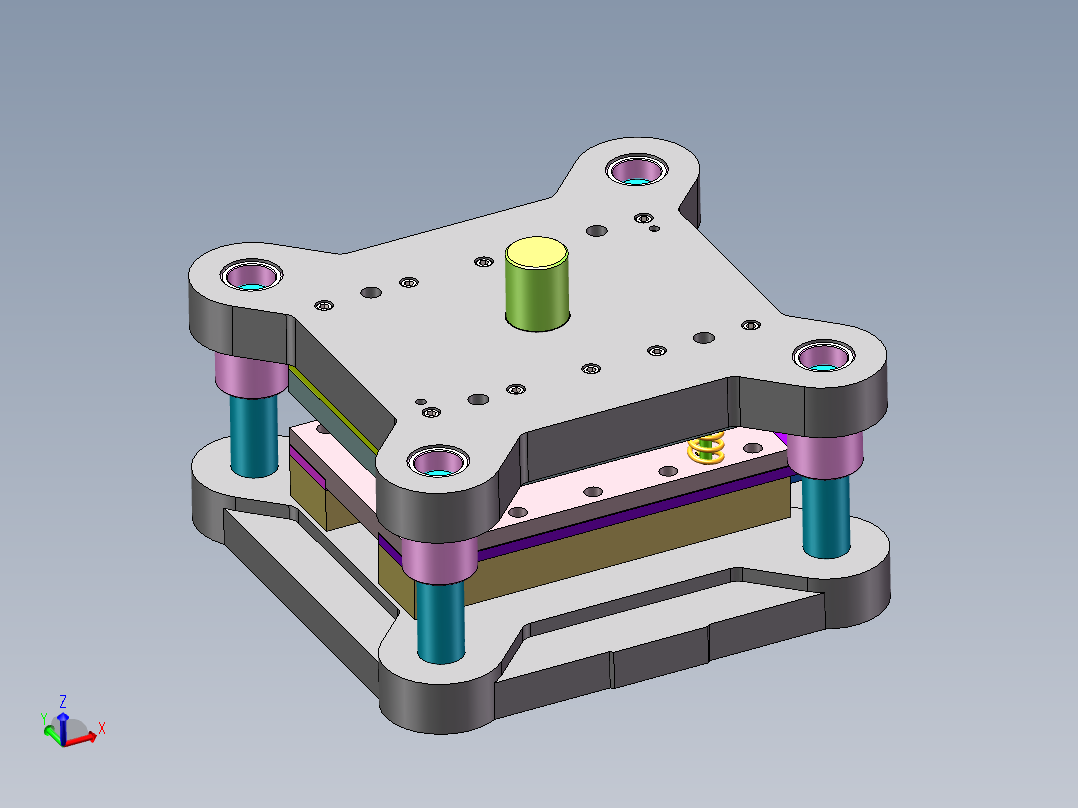 电动推杆支架级进模（CAD图+SW三维）