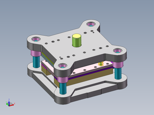电动推杆支架级进模（CAD图+SW三维）