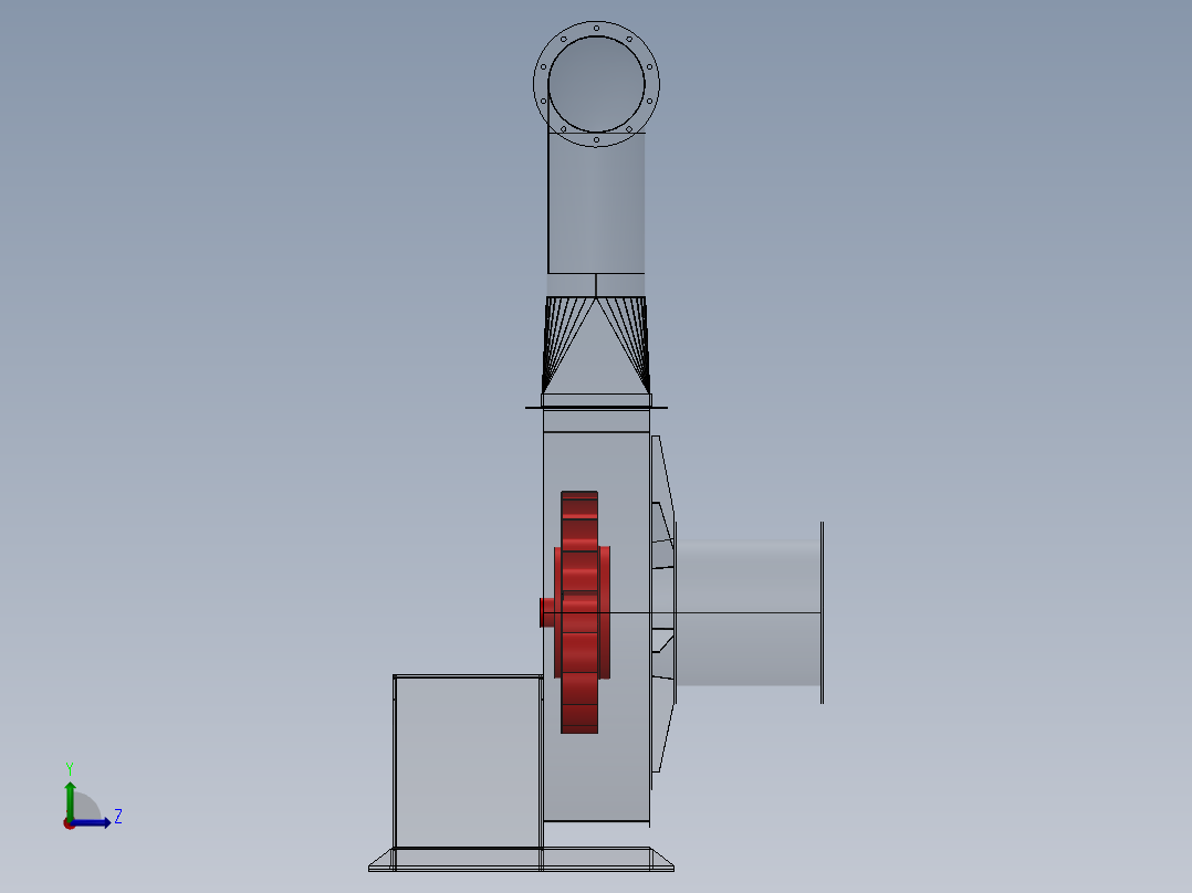 离心风扇鼓风机左视图