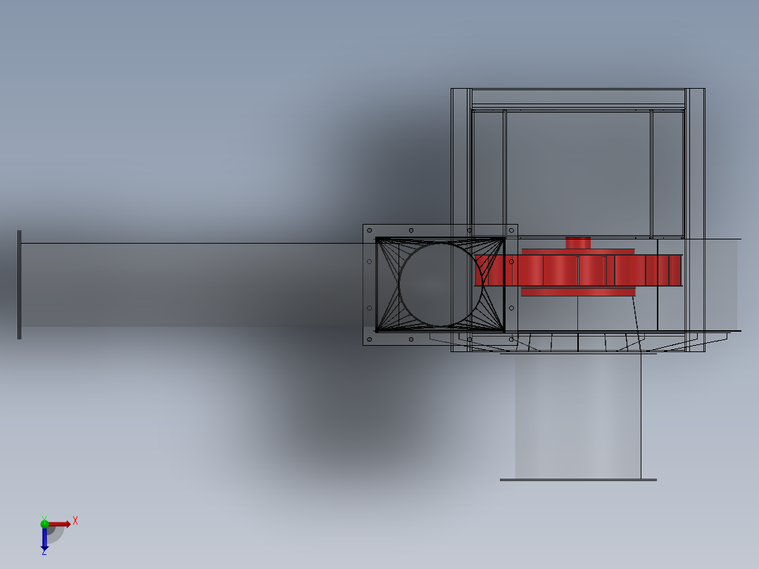 离心风扇鼓风机俯视图