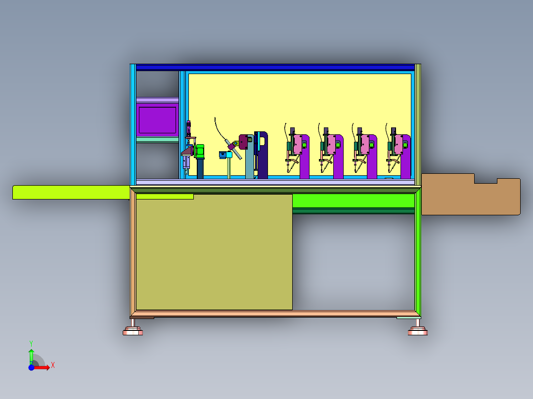 电路板自动运载焊机前视图