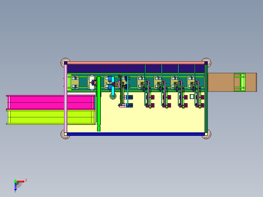 电路板自动运载焊机俯视图