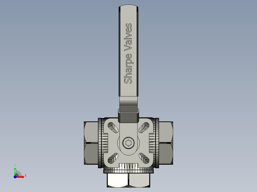 三通球阀Inventor 2010前视图