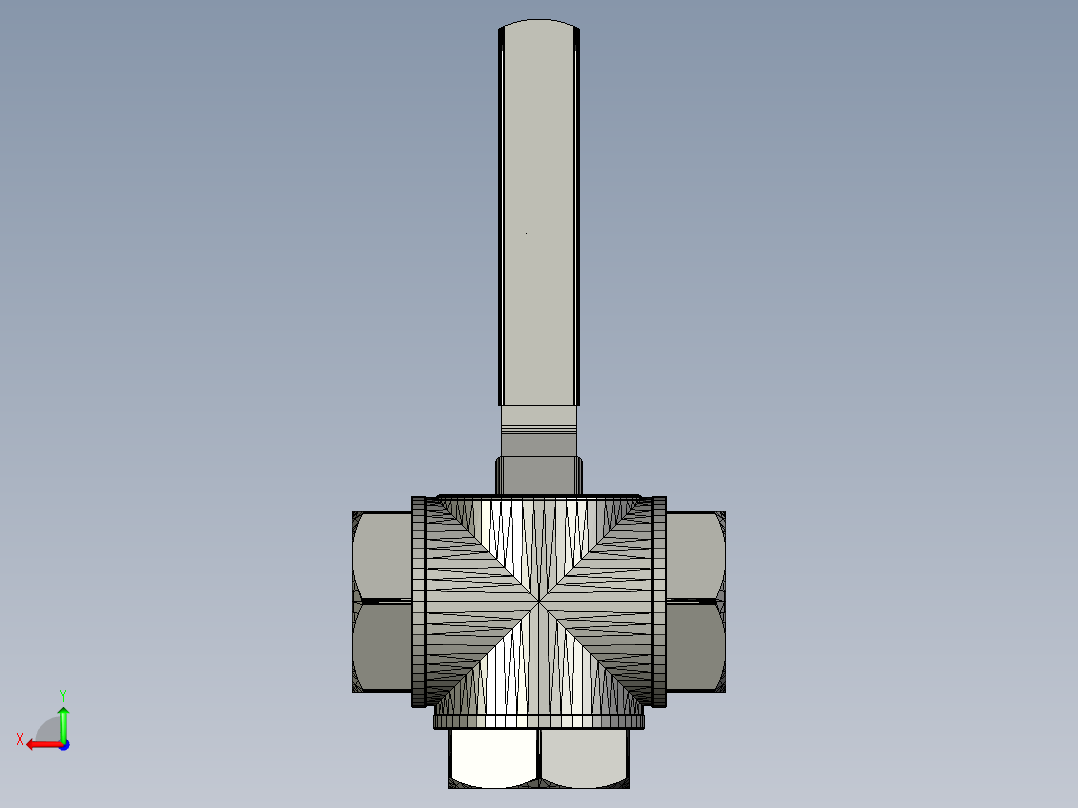 三通球阀Inventor 2010后视图