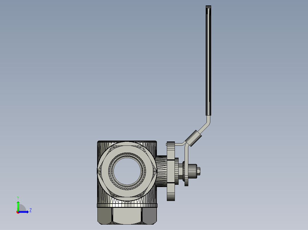 三通球阀Inventor 2010左视图