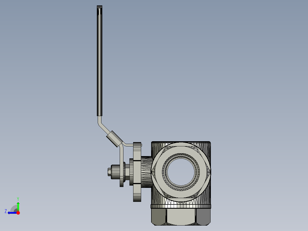 三通球阀Inventor 2010右视图