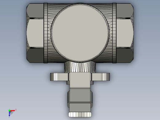 三通球阀Inventor 2010俯视缩略图
