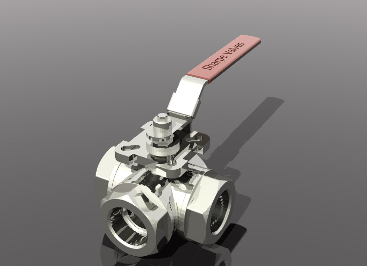 三通球阀Inventor 2010