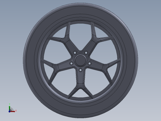 车轮 3D模型前视缩略图