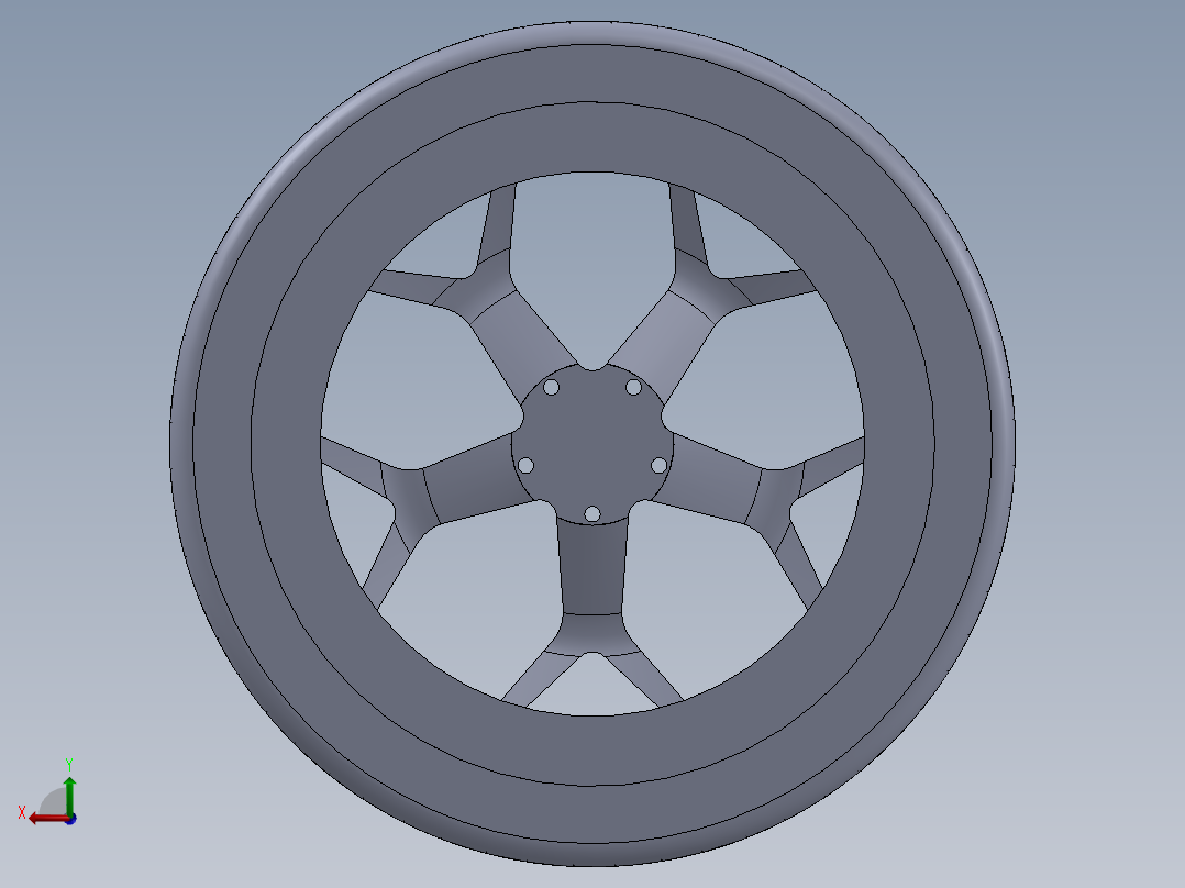 车轮 3D模型后视图