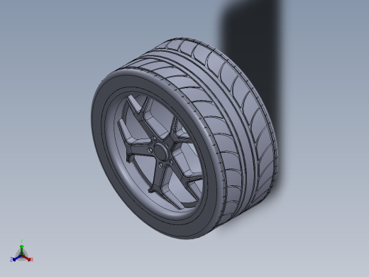 车轮 3D模型正等轴测缩略图