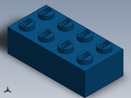 乐高套装 4421基本积木-300123 Bright Blue Brick 2 x 4.SLDPRT