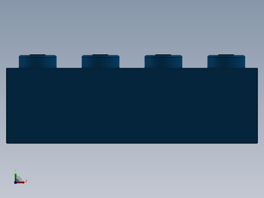 乐高套装 4421基本积木-300123 Bright Blue Brick 2 x 4.SLDPRT前视缩略图