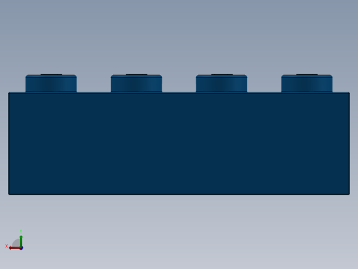 乐高套装 4421基本积木-300123 Bright Blue Brick 2 x 4.SLDPRT后视缩略图