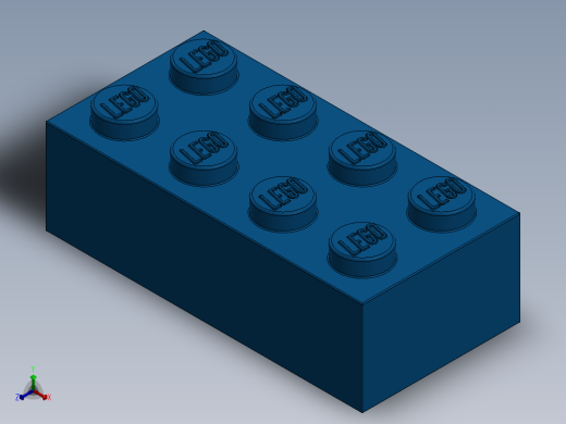 乐高套装 4421基本积木-300123 Bright Blue Brick 2 x 4.SLDPRT正等轴测缩略图