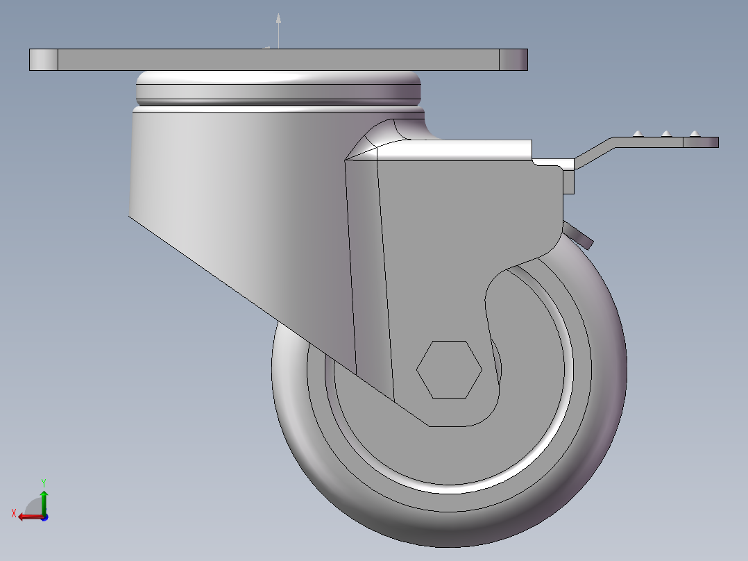 地脚轮34-52-M6（轻载）后视图