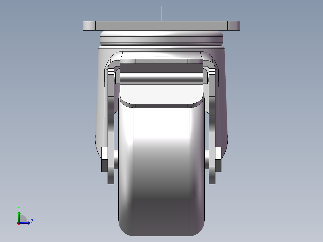 地脚轮34-52-M6（轻载）左视图