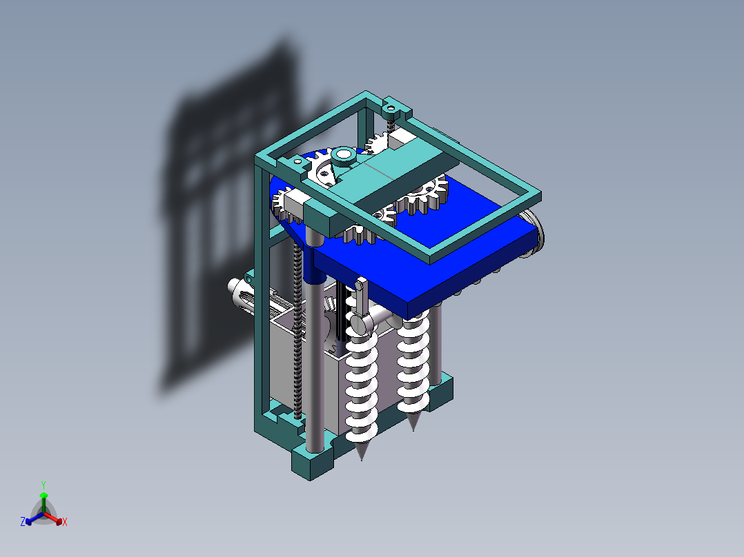 土豆山药挖掘收获机的设计【含三维SolidWorks+CAD图+文档】正等轴测图