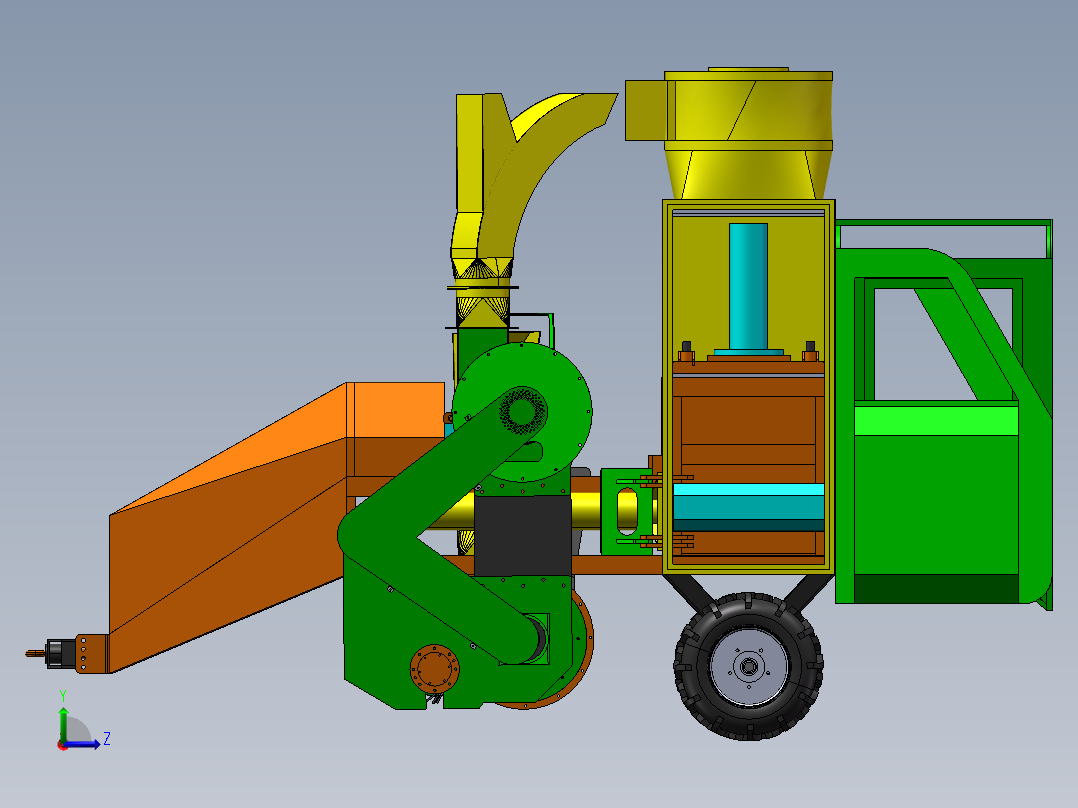 秸秆打包机三维SW模型=1543141左视图