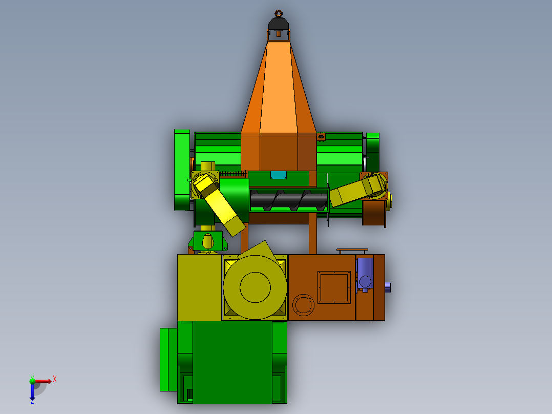 秸秆打包机三维SW模型=1543141俯视图