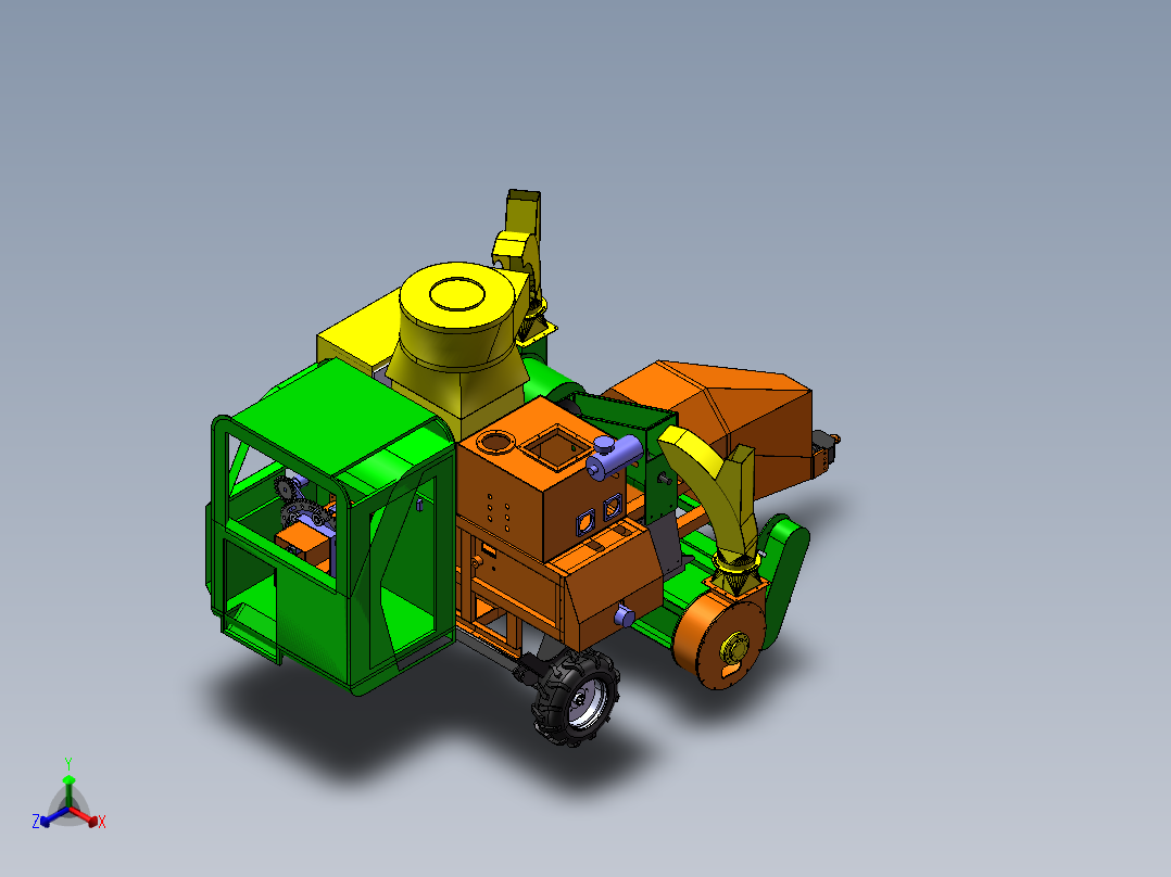 秸秆打包机三维SW模型=1543141正等轴测图