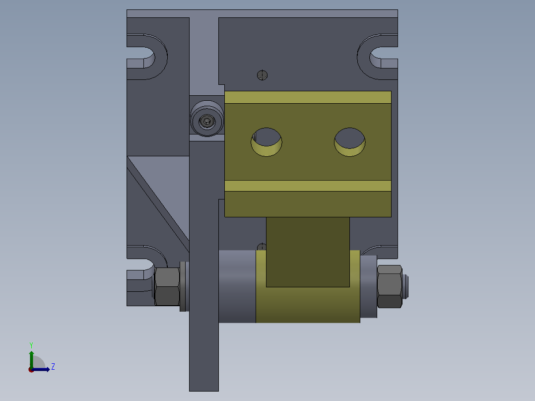 连接支架加工工艺及铣底面夹具设计【含三维SolidWorks】左视图