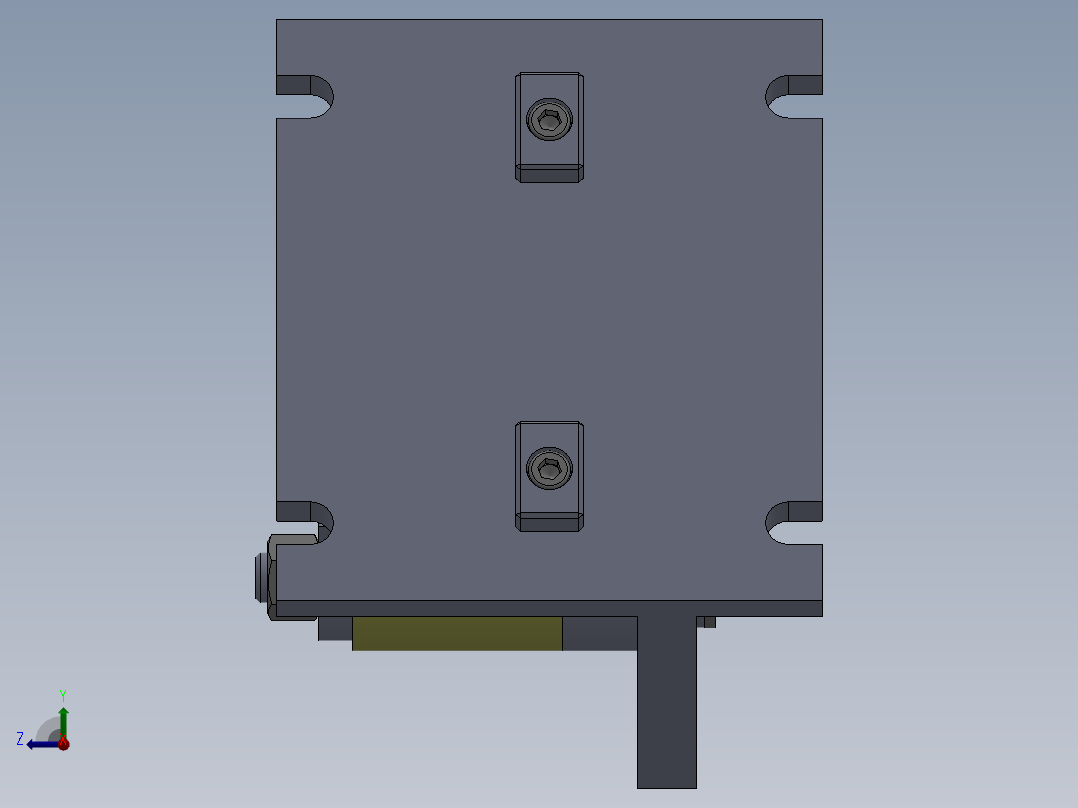 连接支架加工工艺及铣底面夹具设计【含三维SolidWorks】右视图