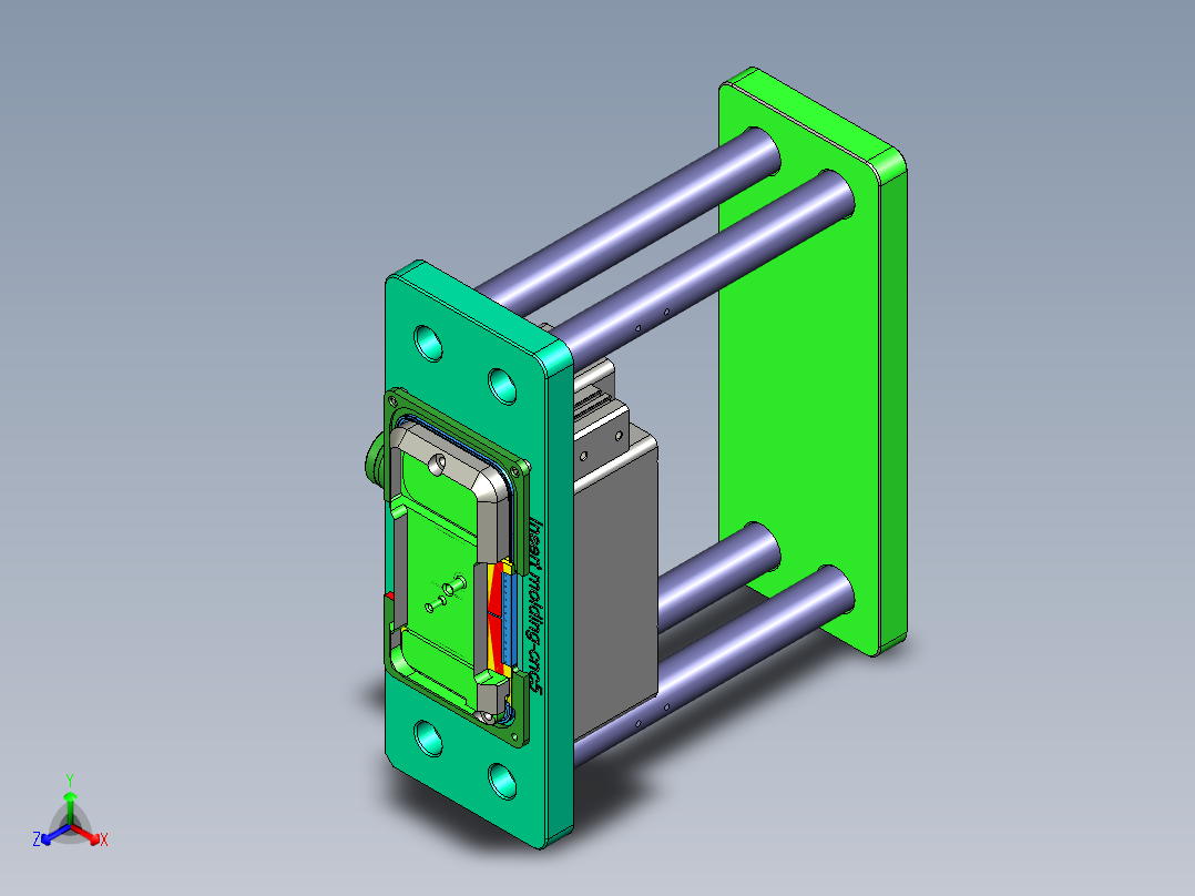 Insert molding-cnc5笔记本CNC工装夹具三维模型主视图