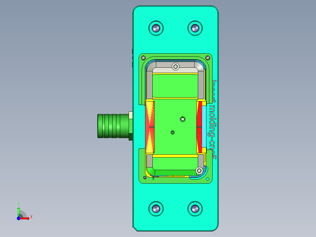 Insert molding-cnc5笔记本CNC工装夹具三维模型前视图