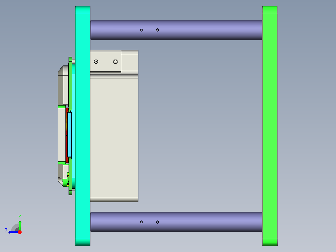 Insert molding-cnc5笔记本CNC工装夹具三维模型右视图