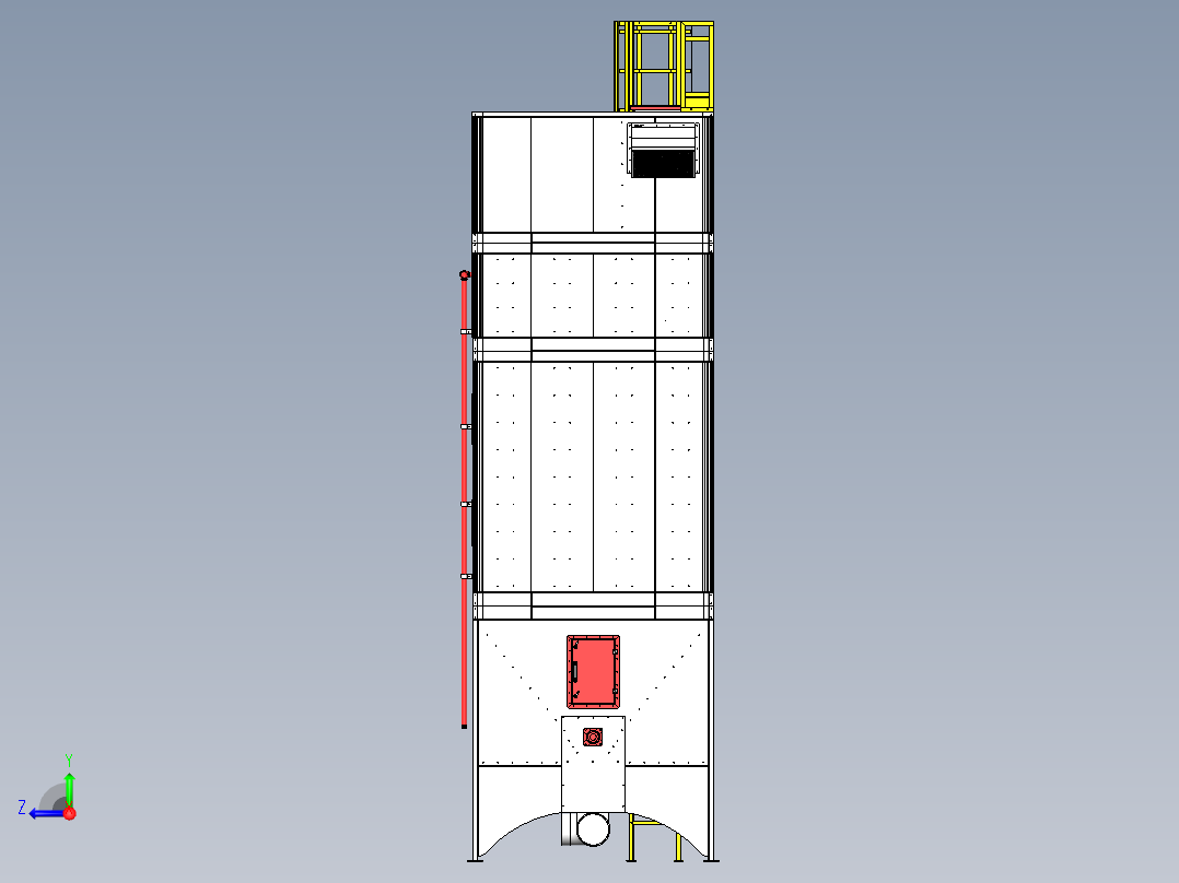 多机组木工除尘器sw20可编辑右视图