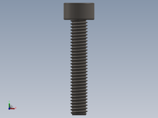 Screw_DIN_912_M2.5x14F_A2.SLDPRT公制内六角螺钉前视缩略图