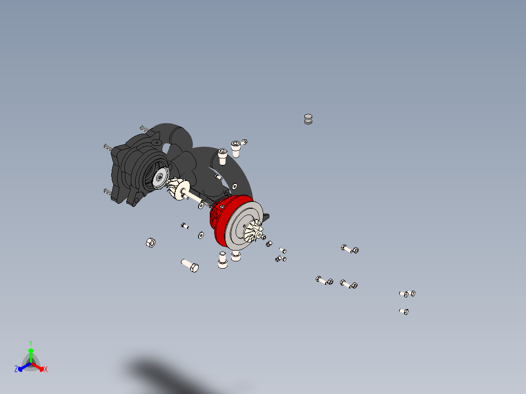 增压器(22)正等轴测图