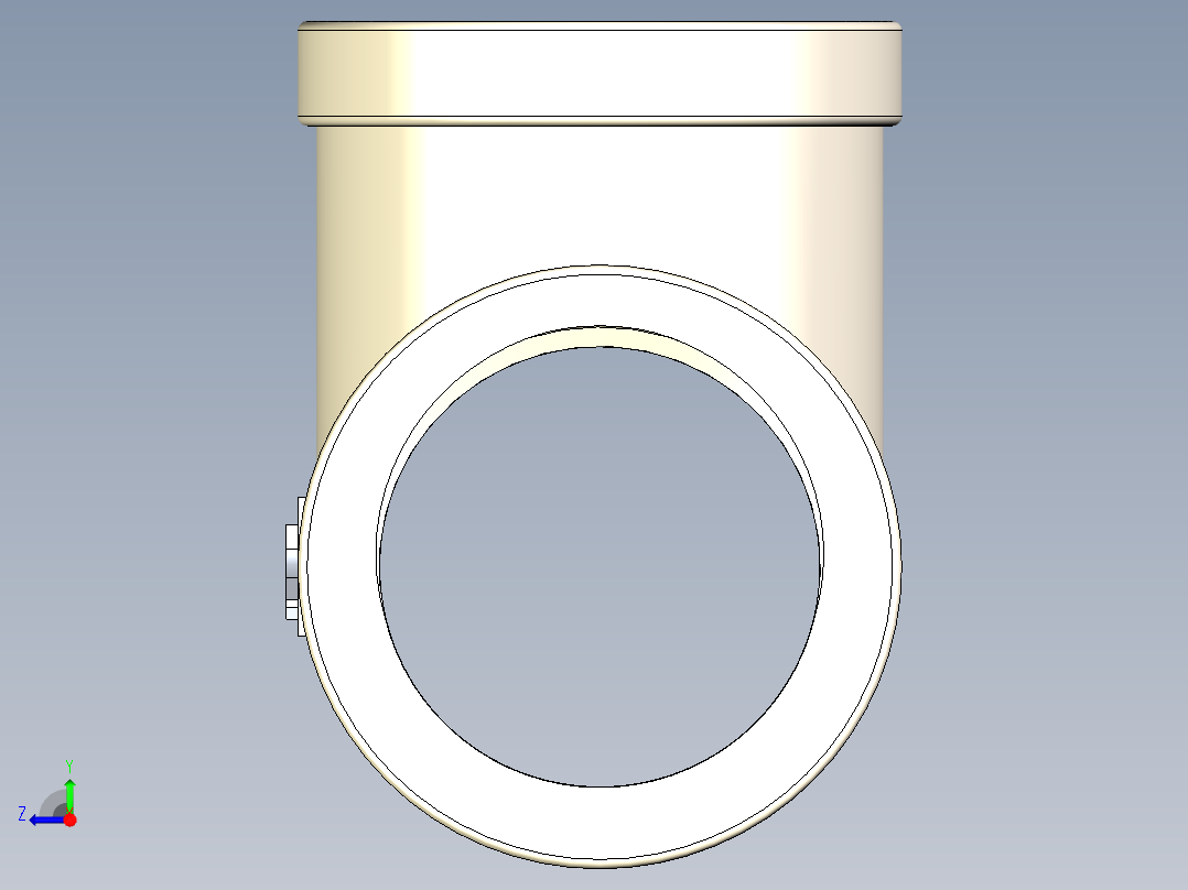 B3004452-1_2_ BSP螺纹管连接三通母螺纹配件。右视图