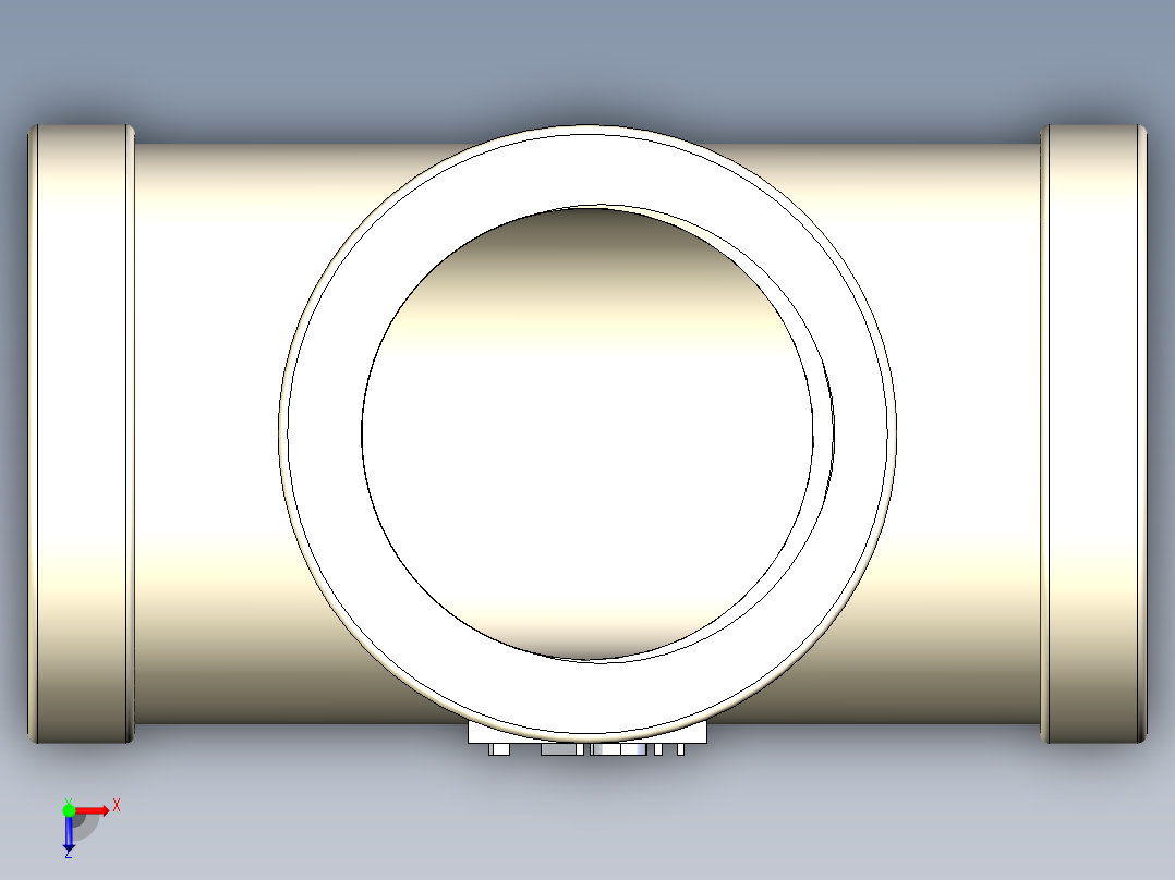 B3004452-1_2_ BSP螺纹管连接三通母螺纹配件。俯视图