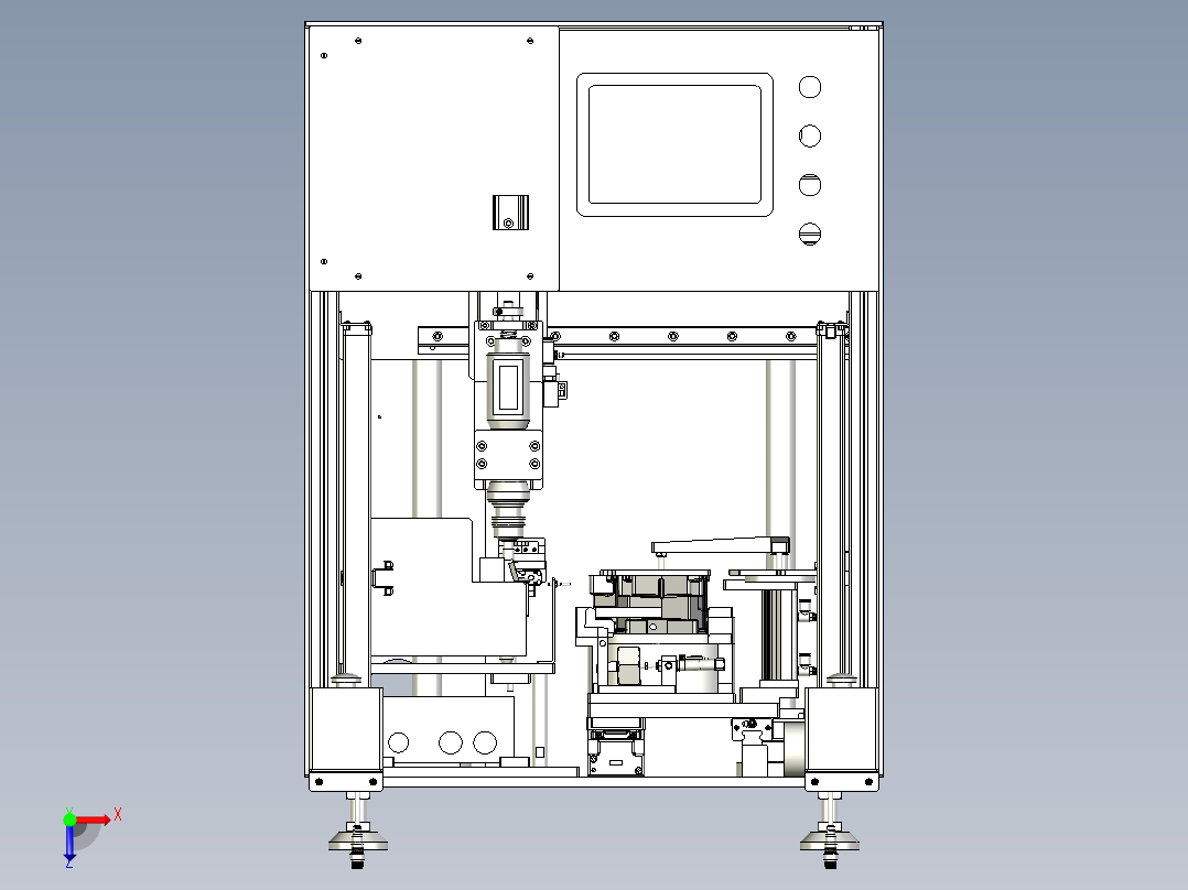 自动锁螺丝机（真空吸取螺丝上料）俯视图